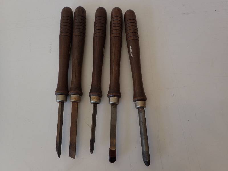 lot 2779 image: (5) Craftsman Classic Wood Handle Wood Chisels