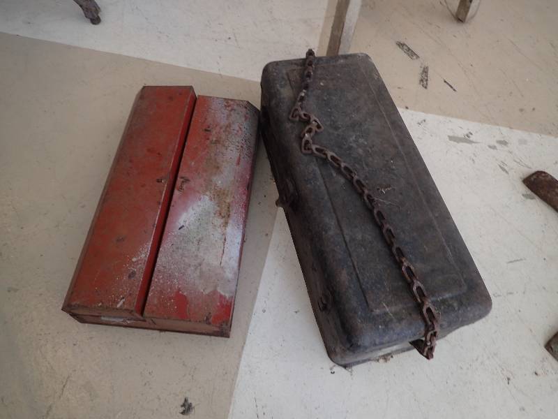 lot 2796 image: (2) Metal Tool Storage Boxes