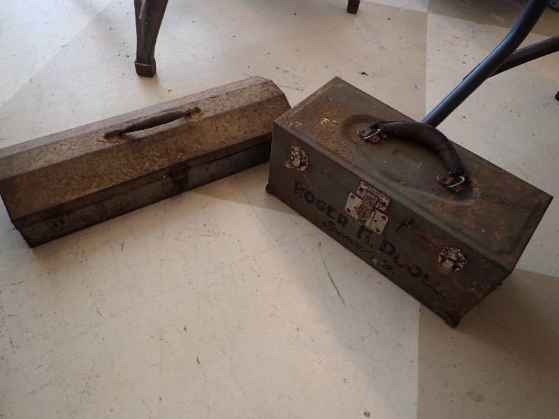 lot 2816 image: (2) Metal Tool Storage Boxes