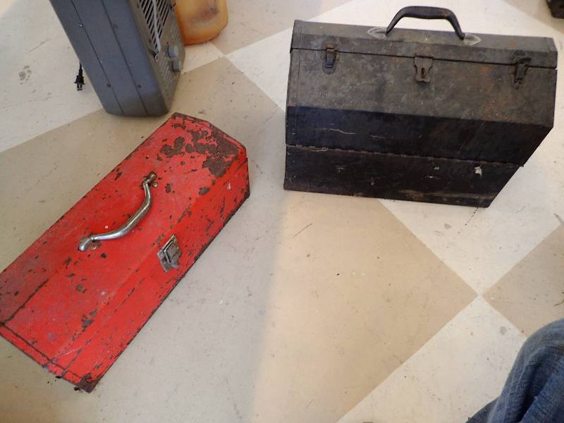 lot 2817 image: Vintage Metal Tool Boxes