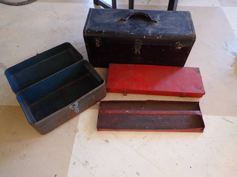 lot 2846 image: Lot of Classic Metal Tools Storage Boxes