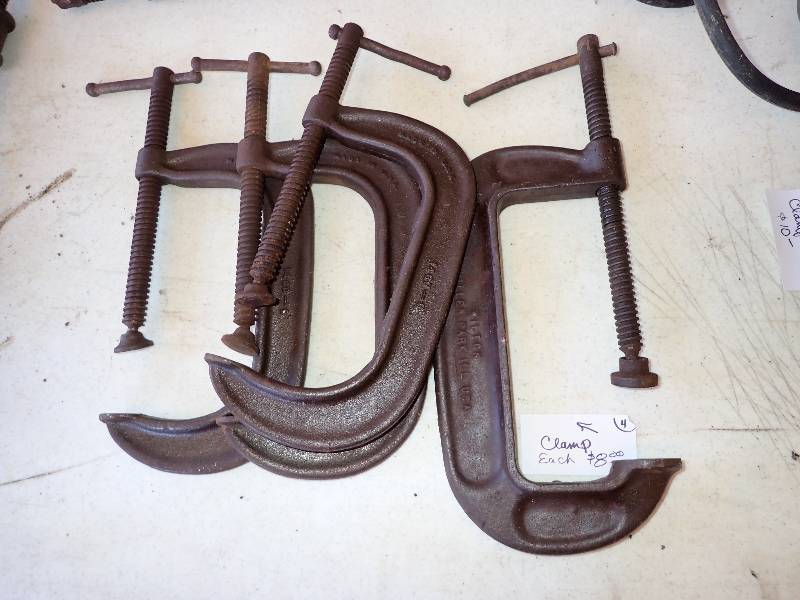 lot 2850 image: (4) Hand Operated C Clamps