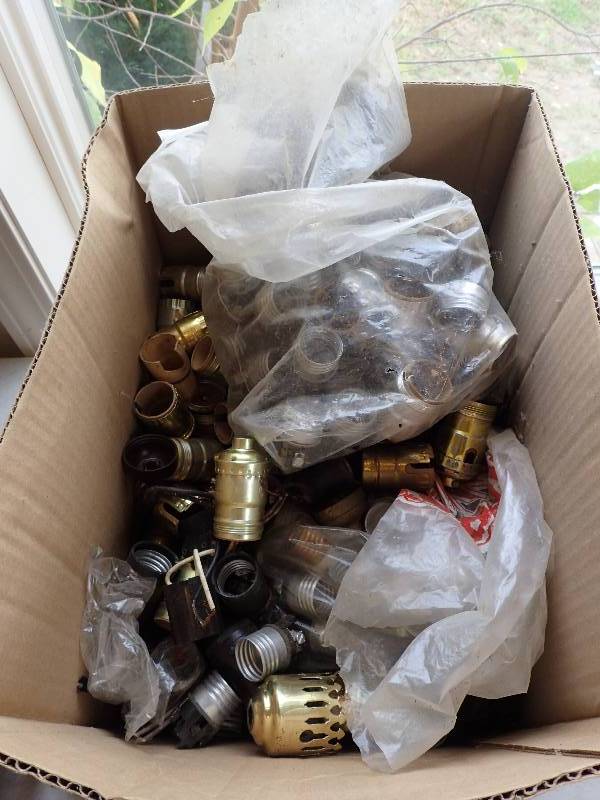 lot 1360 image: Light Bulb Inserts And Door Hinges