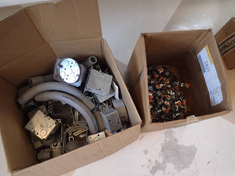 lot 1379 image: Large Lot Of Misc. Outlet Boxes, Socket Boxes, And Conduit Hardware