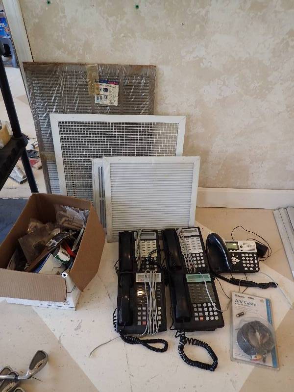 lot 1389 image: Large Lot Of Ventilation Covers With Phones And Misc. Hardware