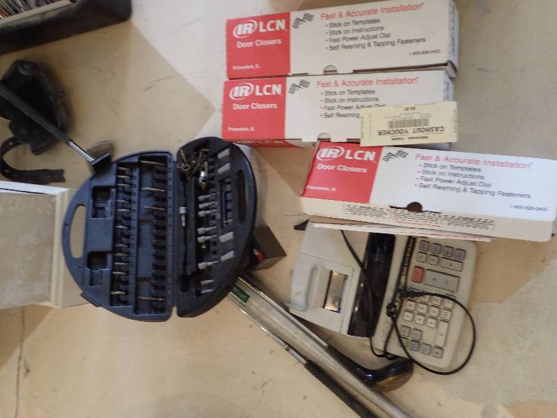 lot 1399 image: LCN Door Closes With Sharp Receipt Printer And Baseball Bat