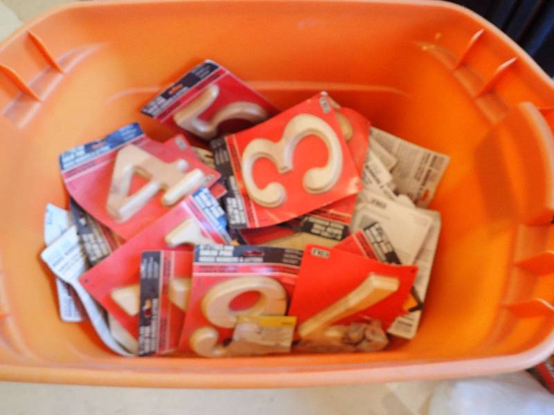 lot 1423 image: Large Lot Of Solid Pine House Numbers And Letters