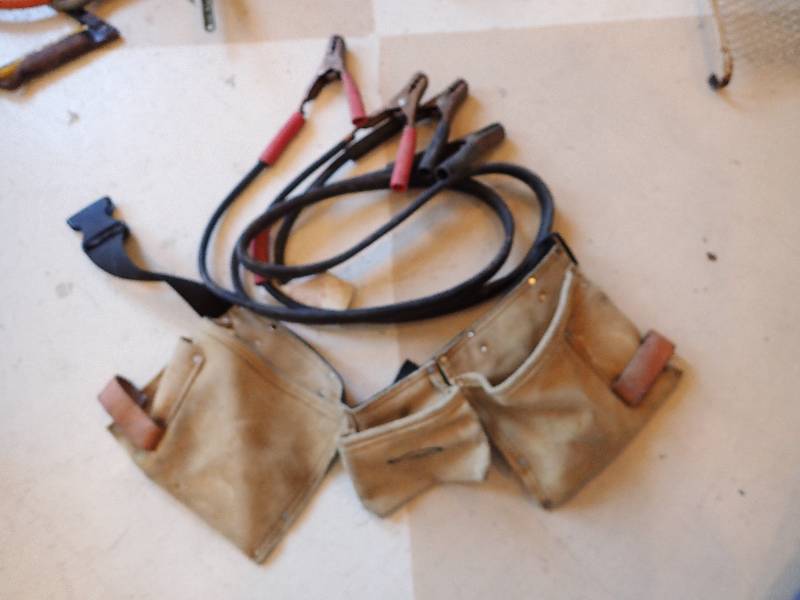 lot 1424 image: Jumper Cables With Tool Belt
