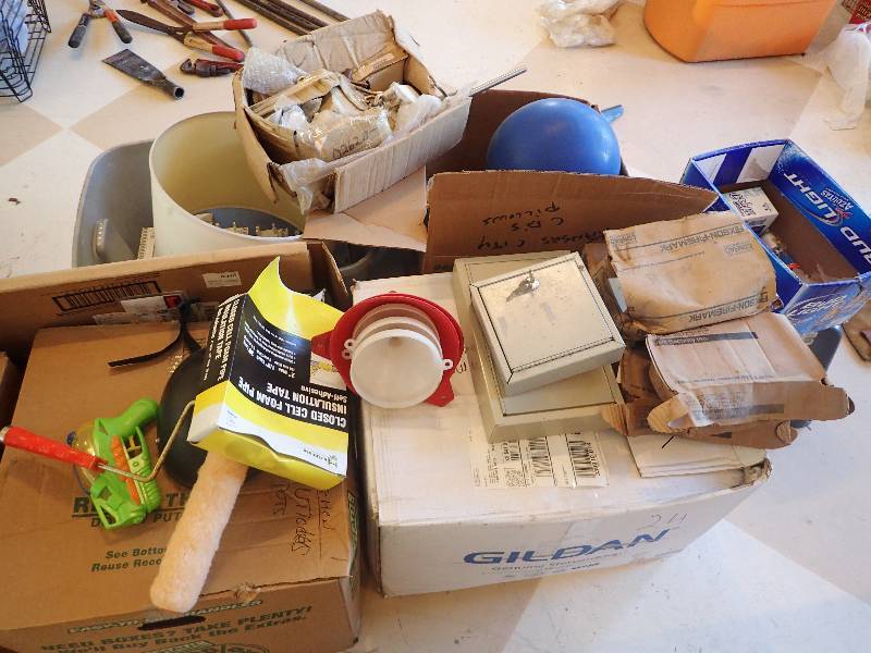 lot 1666 image: Large Lot Of Lock Boxes, Balls, Misc. Hardware, Blankets, Funnels, And More