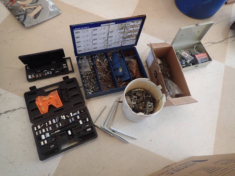 lot 1673 image: Large Lot Of Misc. Hardware And Tool Sockets