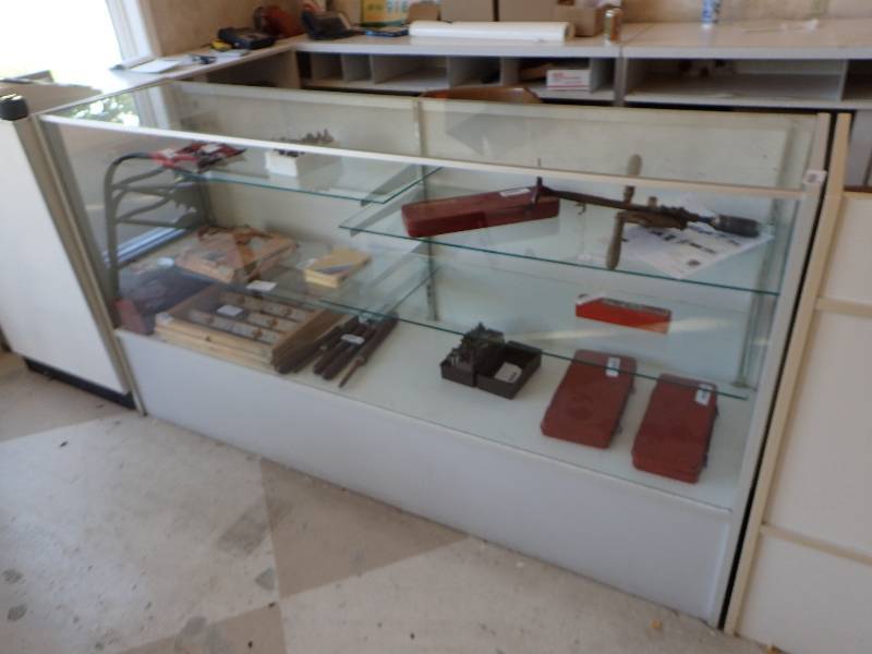 lot 1821 image: Multi Shelf Glass Front Showcase Cabinet