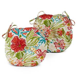lot 25524 image: Breeze Floral 15 in. Outdoor Bistro Chair Cushion Set of 4