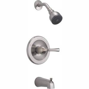 lot 25569 image: Delta Foundations Single-Handle 1-Spray Tub and Shower Faucet in Brushed Nickel