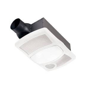 lot 25570 image: Broan-NuTone 110 CFM Ceiling Bathroom Exhaust Fan with Light and 1500-Watt Heater, White