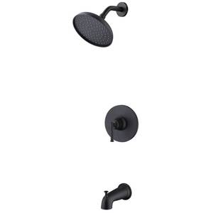 lot 25580 image: Glacier Bay Oswell Single-Handle 1-Spray Tub and Shower Faucet in Matte Black (Valve Included)