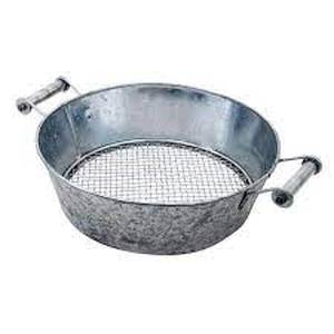 lot 25525 image: 19in w 150 oz capacity galvanized steel compost