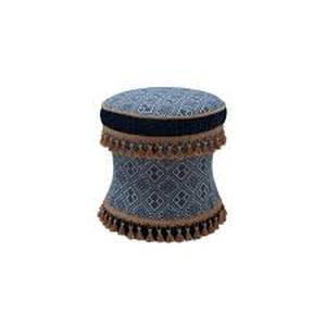 lot 25533 image: Leona navy and white vanity stool