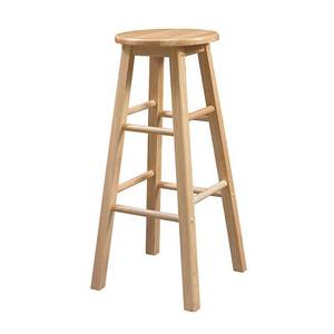 lot 50189 image: Linon Backless Wood Bar Stool, 29in.Seat Height, Natural Finish