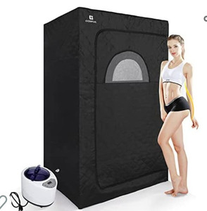 lot 50210 image: COSVALVE Full Size Personal Steam Sauna for Home Spa 2.6L & 1000 W Steam Generator