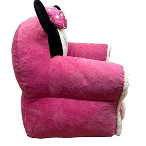 lot 50218 image: Idea Nuova Disney Minnie Mouse Figural Bean Bag Chair with Sherpa Trim