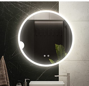 lot 50221 image: Vlsrka 24in.Round Bathroom LED Lighted Mirror