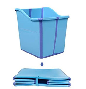 lot 50255 image: W Weylan Tec Foldable Toddlers Children Baby Bath Tub for Kids, Blue