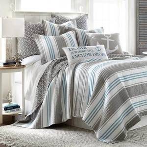 lot 50263 image: Provincetown Reversible Quilt,Grey,FullQueen