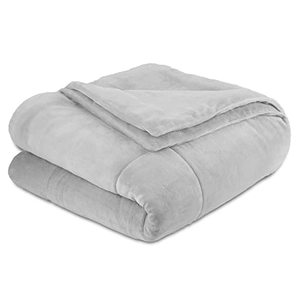 lot 50270 image: Vellux Plushlux filled Blanket, Light Gray,FullQueen