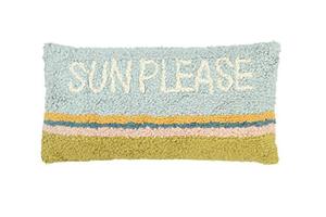 lot 50271 image: Creative Co-Op Sun Please Rectangle Cotton Striped Lumbar Pillow