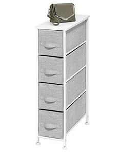 lot 50280 image: mDesign Modern 4 Drawer Tall Storage Tower Organizer Nightstand, SideEnd Table