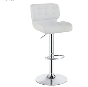 lot 50296 image: Swivel White Leather Barstool