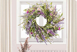 lot 50297 image: Spring Lavender Flower Wreath