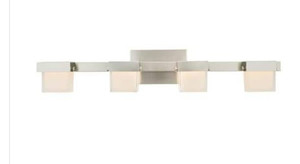 lot 50312 image: Home Decorators Collection 40-Watt Equivalent 4-Light Vanity Light Fixture,Brushed Nickel