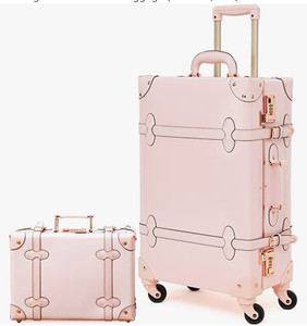 lot 50351 image: Vintage Look Lightweight Spinner Luggage Set, 20in and 12in.