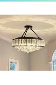 lot 50381 image: YYJLX 6-Light Modern Large Crystal Chandelier