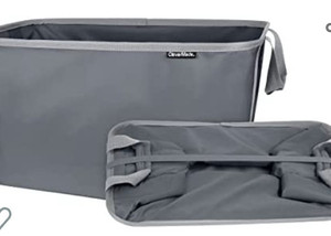 lot 50432 image: CleverMade Collapsible Fabric Laundry Basket, Foldable Pop Up Storage Bin,2 pack