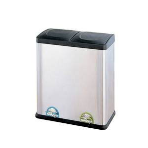 lot 50440 image: Neu Home 60 Liter 2 Compartment Stainless Recycle Bin