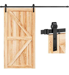 lot 50473 image: EaseLife 8 FT Heavy Duty Sliding Barn Door Hardware Track Kit