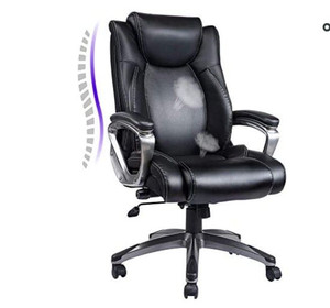 lot 50476 image: REFICCER Bonded Leather Office Chair - Adjustable Built-in Lumbar Support,Black