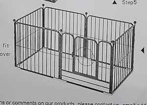 lot 50508 image: Puppy Pen with Gate, White,6 Panels
