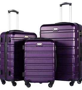 lot 50528 image: Coolife Luggage, 3 Piece Set, Purple
