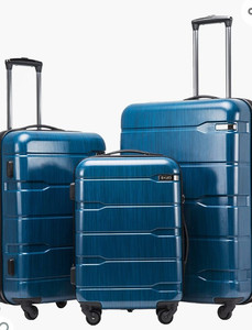 lot 50552 image: Coolife Luggage Expandable, 3 Piece Set