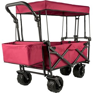 lot 50564 image: Happbuy Extra Large Collapsible Garden Cart, Red