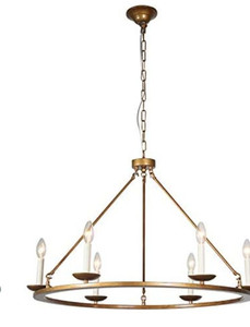 lot 50565 image: Kitchen Island Pendant Light, A1A9 Retro Round Candle LED Chandelier