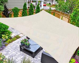 lot 50659 image: AsterOutdoor Sun Shade Sail Rectangle 16 x 20 UV Block Canopy for Patio Backyard Lawn Garden Outdoor Activities, Cream