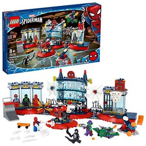 lot 50671 image: LEGO Marvel Spider-Man Attack on The Spider Lair 76175 Cool Building Toy Featuring The Spider-Man Headquarters Includes Spider-Man Green Goblin and Venom Minifigures New 2021 (466 Pieces)   (Retails $70)
