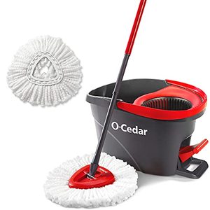 lot 50677 image: O-Cedar Easywring Microfiber Spin Mop & Bucket Floor Cleaning System with 1 Extra Refill  (USED--SOLD AS IS)