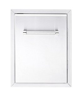 lot 50698 image: KitchenAid 780-0019 Built-in Grill Cabinet Single Access Door, 18, Stainless    (Retails $191)