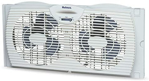 lot 50706 image: Holmes Window Fan with Twin 6-Inch Reversible Airflow Blades, White   (Tested--Powers on)