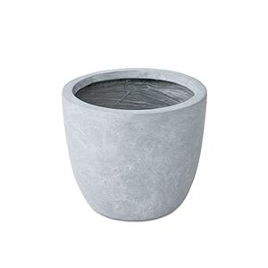 lot 51299 image: Kante RC0050B-C60611 Lightweight Concrete Modern Outdoor Round Planter, 14 W, Slate Gray